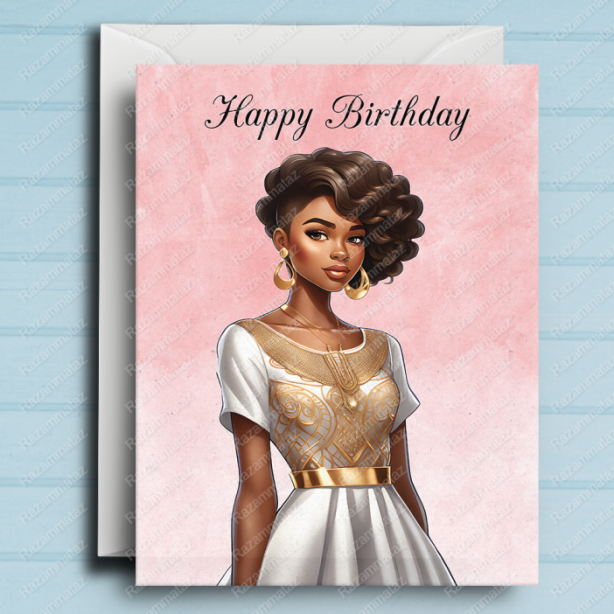 Black Girl Birthday Card Z